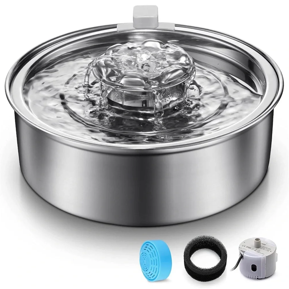 2.0L/67oz Stainless steel cat water fountain
